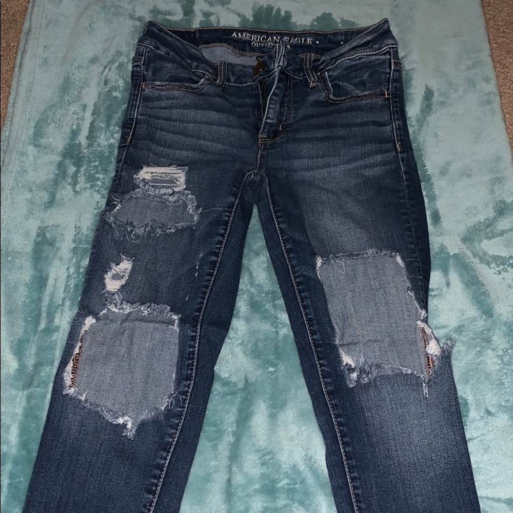 American Eagle super ripped jeans